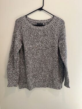American Eagle Outfitters Marled Gray, Brown & White Crewneck Sweater